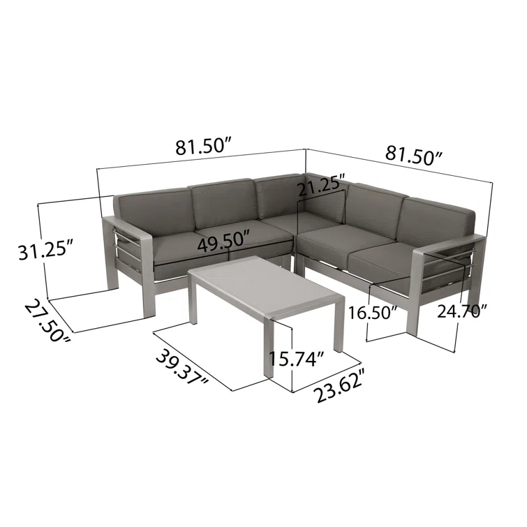 Caggiano 5 - Person Outdoor Seating Group with Cushions