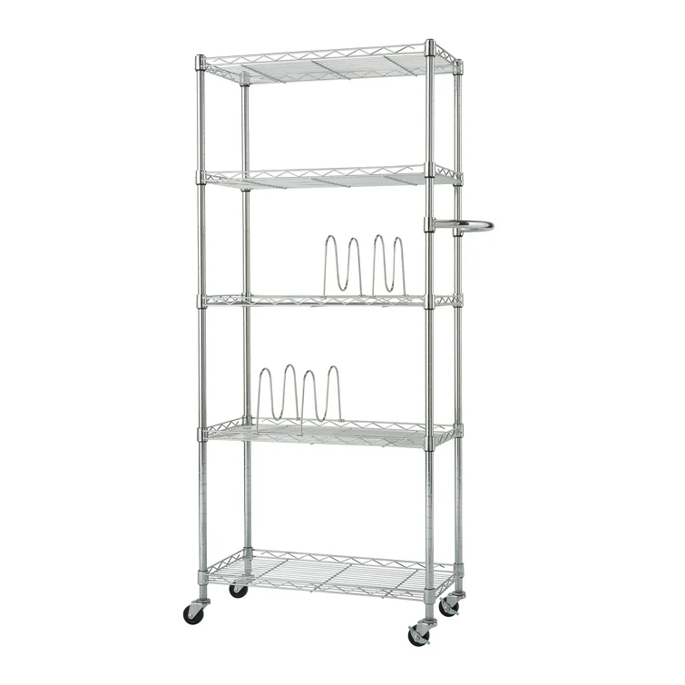 24'' W Steel Height -Adjustable Shelving Unit with Wheels