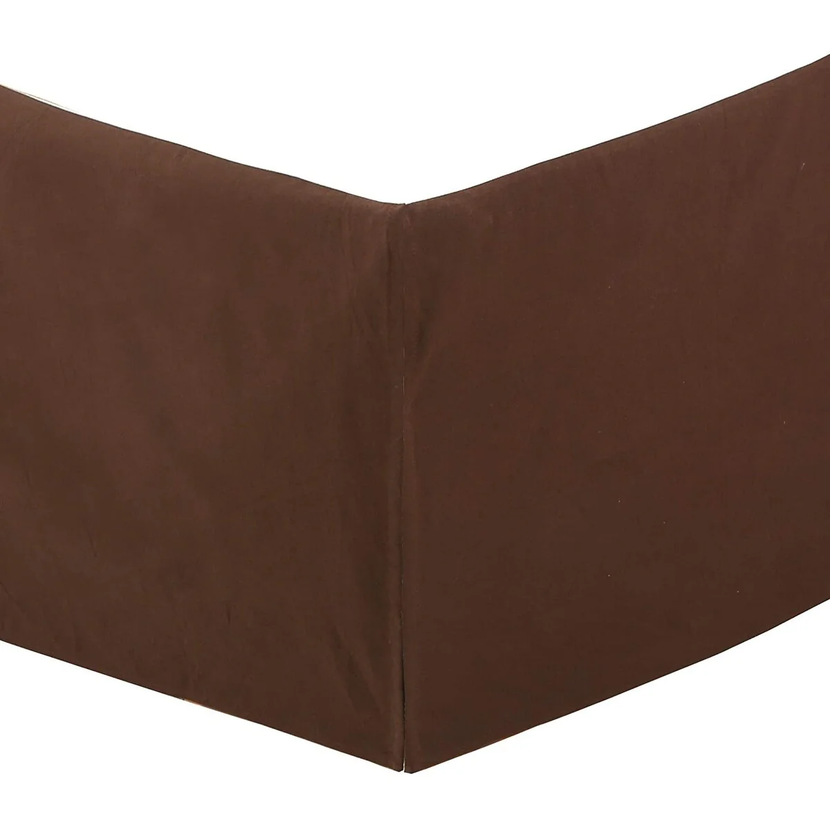 Dark Brown Bed Skirt Cotton Twill Pleated Dust Ruffle w/ Split Corners Tailored 16