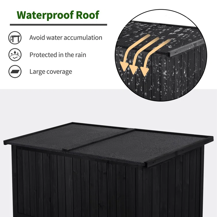 4 ft. W x 2 ft. D Outdoor Wooden Storage Shed with 2 Shelves and Lock