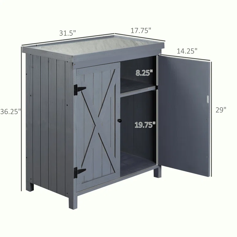 3 ft. W x 1 ft. D Solid Wood Portable Tool Shed