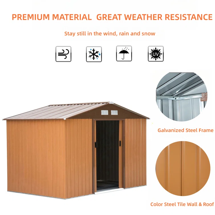 9 ft. W x 6 ft. D Metal Storage Shed