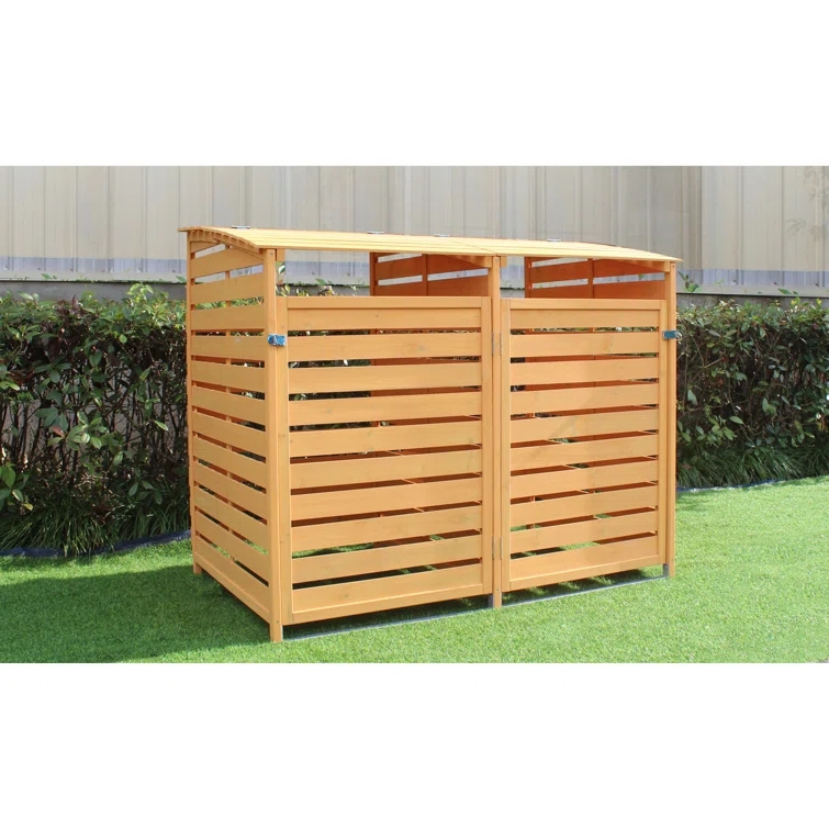 5 ft. W x 5 ft. D Solid Wood Garbage Shed