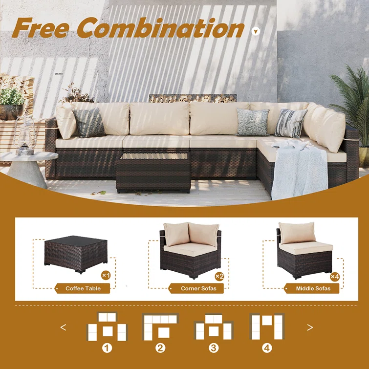 Forksville 6 - Person Outdoor Seating Group with Cushions
