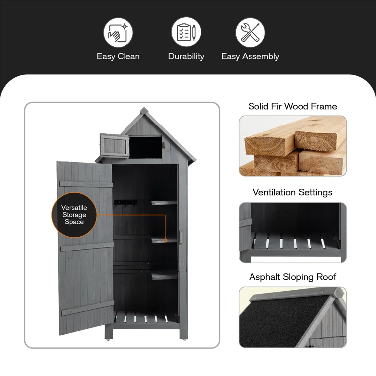 3 ft. W x 2 ft. D Vertical Tool Shed
