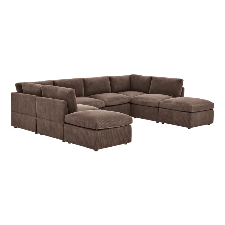 Arvill 8 - Piece Corduroy Sectional