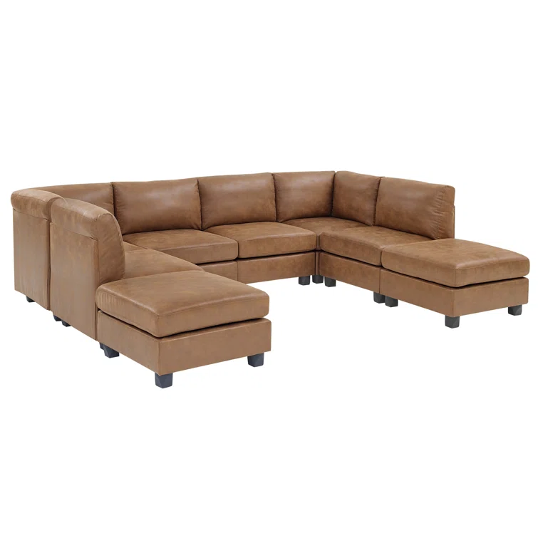 Barnwell 8 - Piece Faux Leather Sectional