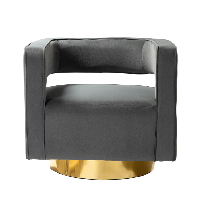 Agata Velvet Swivel Barrel Armchair