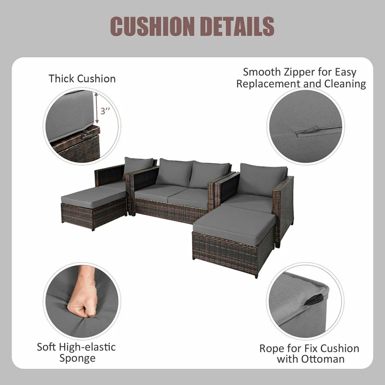Langston 6 - Person Outdoor Seating Group with Cushions
