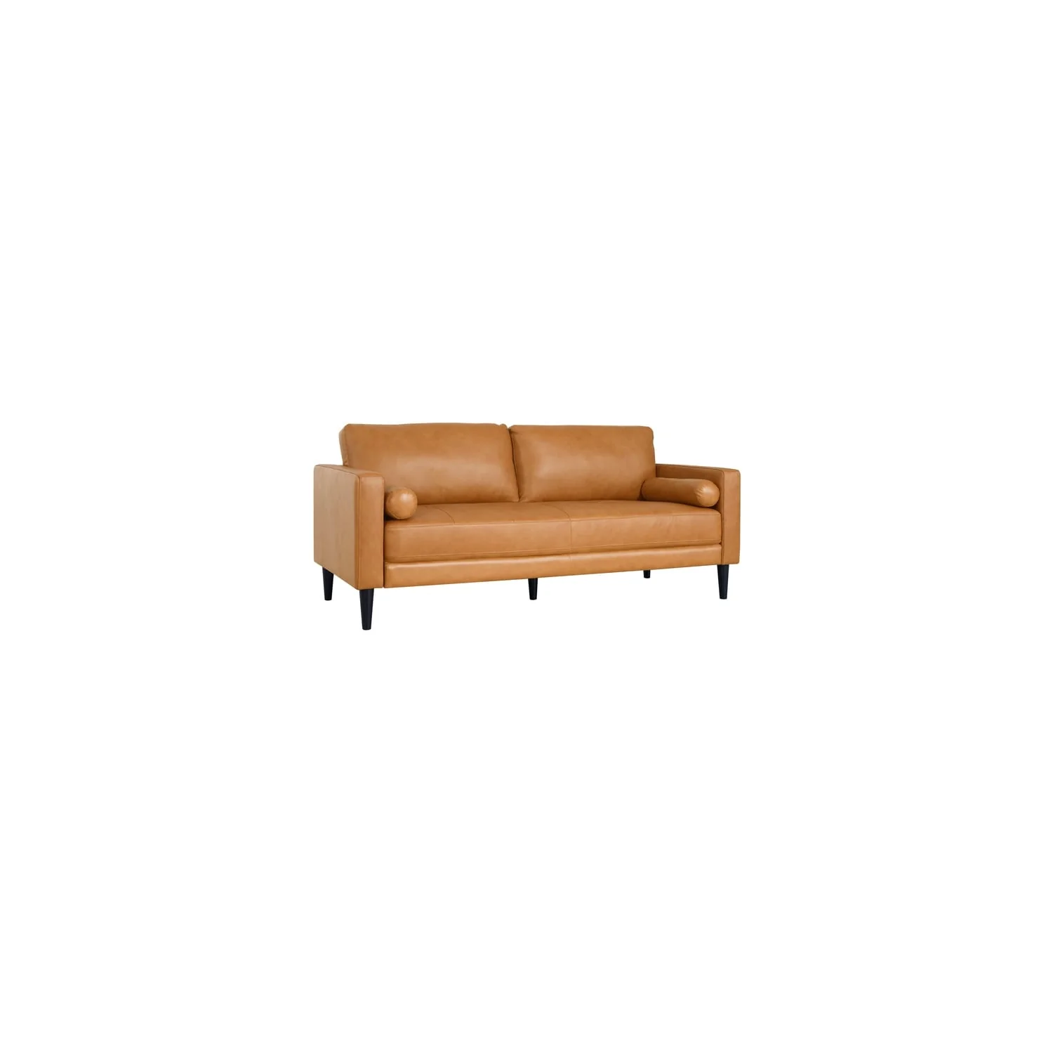 Marisa Genuine Oversized Mid-Century Leather Sofa, Wooden Legs Sectional Sofa, Superior Comfort for Living Room