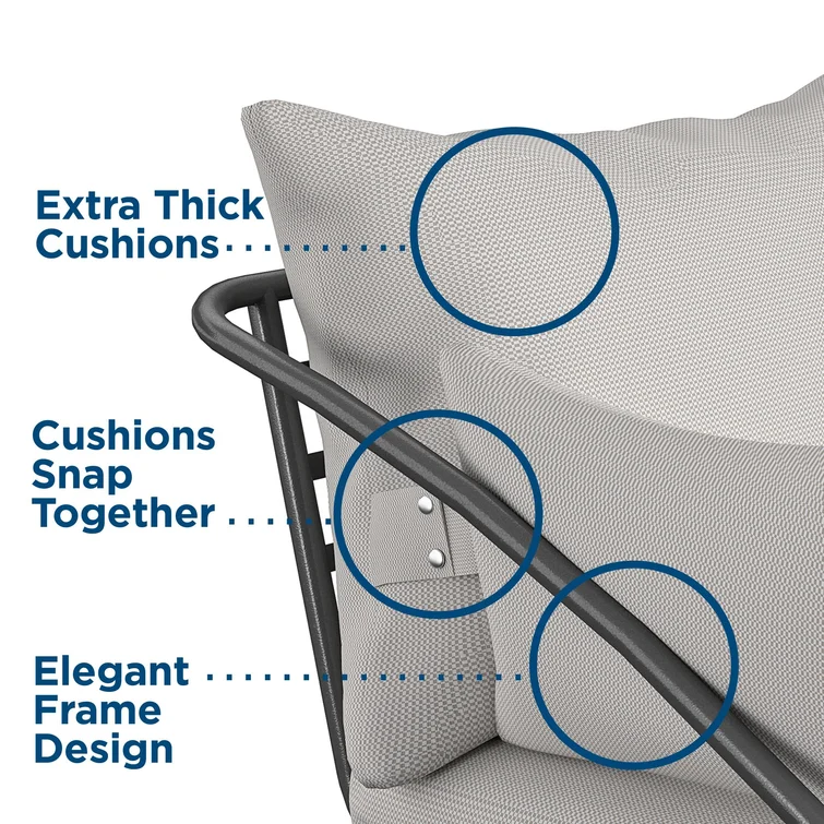 Teddi 2 - Person Outdoor Seating Group with Cushions