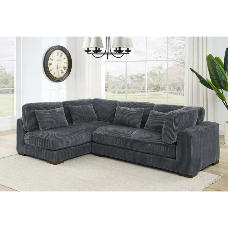 Basilius 2 - Piece Corduroy Sectional