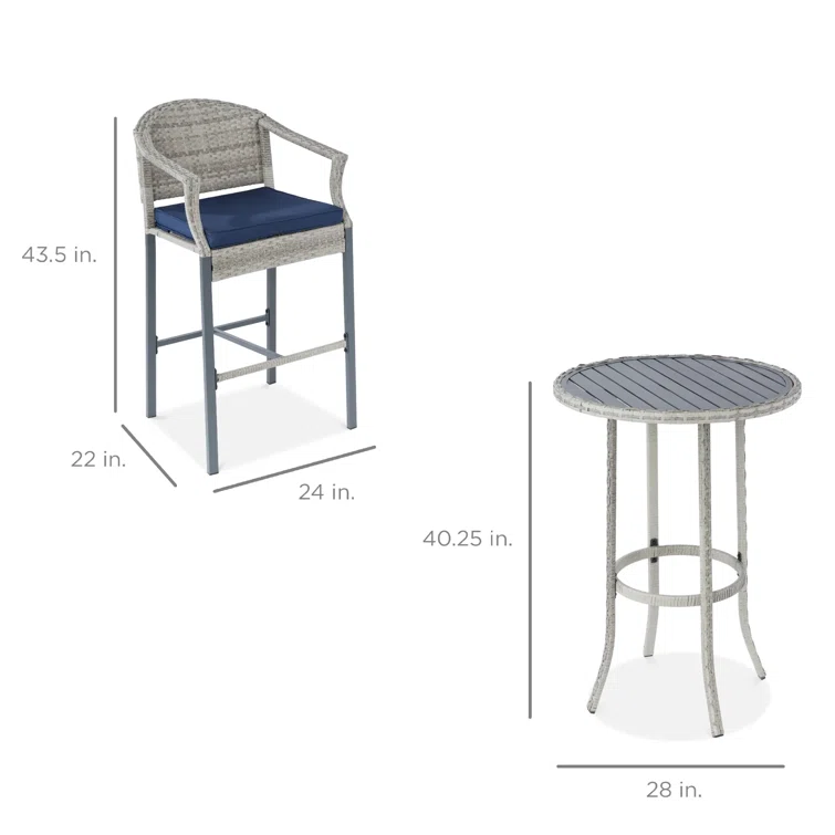 Deodar 2 - Person Round Outdoor Dining Set with Cushions