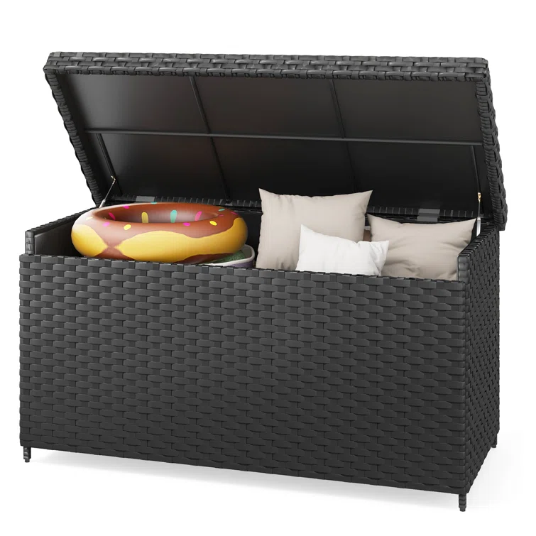 Edrosie Inc 60.23'' W 170 Gallons Water Resistant Deck Box in Black
