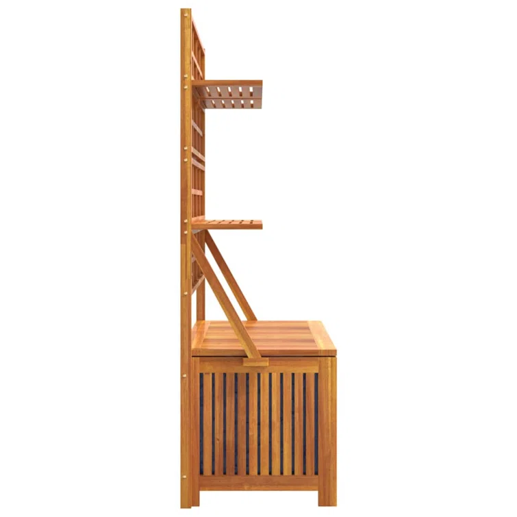 VidaXL 39'' W Water Resistant Acacia Wood Acacia Deck Box in Anthracite