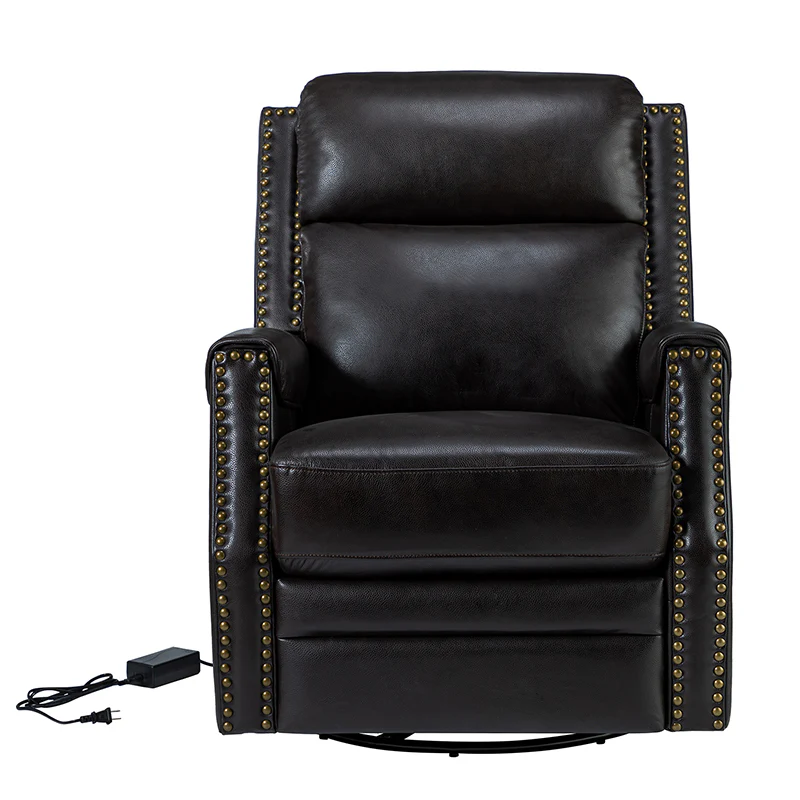 Hieronymus Genuine Leather Power Rocking Recliner