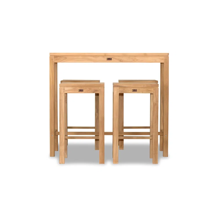 Williamsbridge 4 - Person Rectangular Teak Outdoor Dining Set