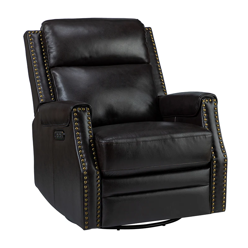 Hieronymus Genuine Leather Power Rocking Recliner