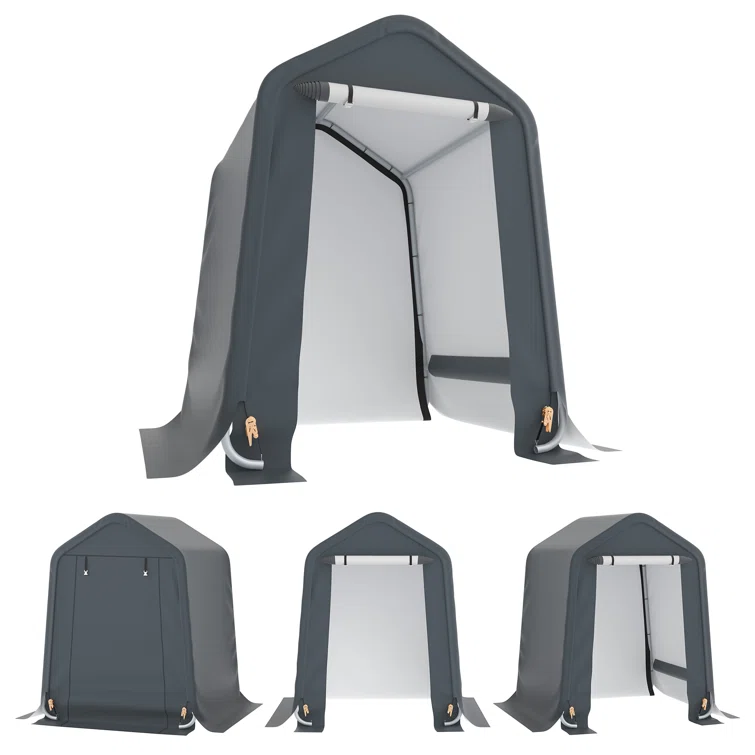 6 Ft. W x 6 Ft. D Portable Shed in Gray Color