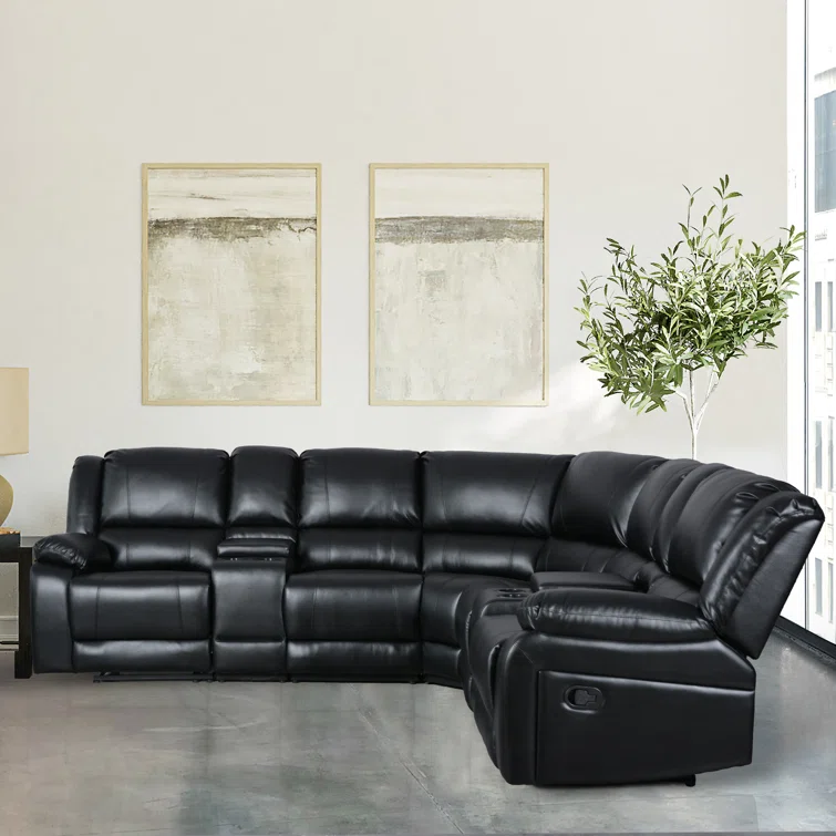 Donnivin 109" Wide Faux Leather Reversible Reclining Corner Sectional