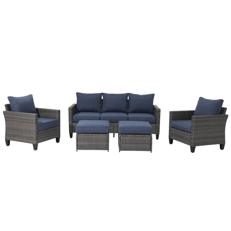 Foos 5 - Person Outdoor Seating Group with Cushions