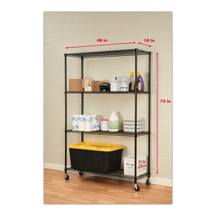 48'' W Height -Adjustable Shelving Unit with Wheels