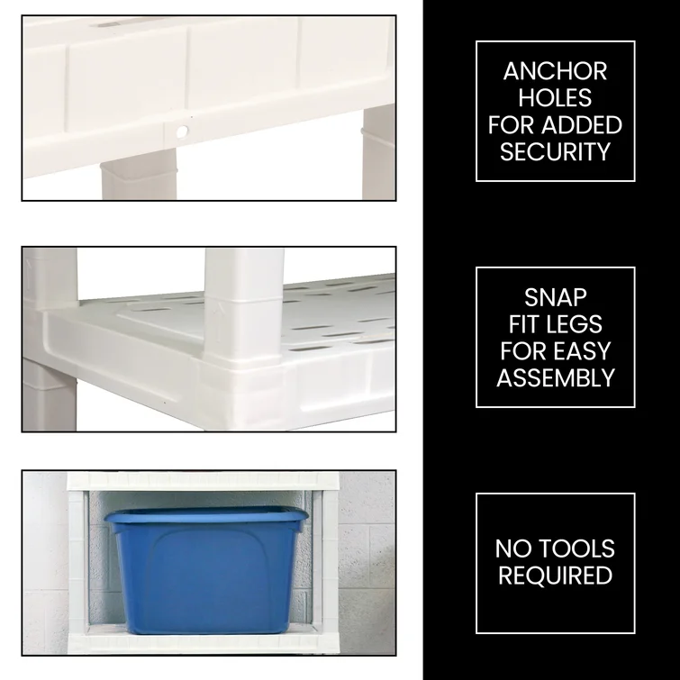 4 Tier Heavy Duty Shelving Unit 30 W x 14 D x 57 H Home Storage