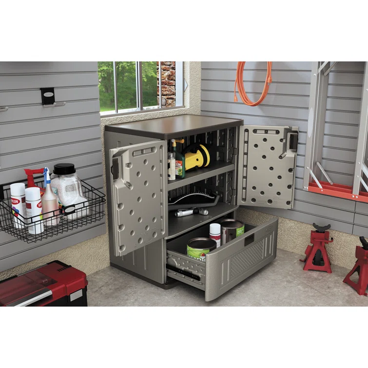 Suncast Garage Storage Resin Single Storage Cabinet ( 36'' H x 30'' W x 20'' D)