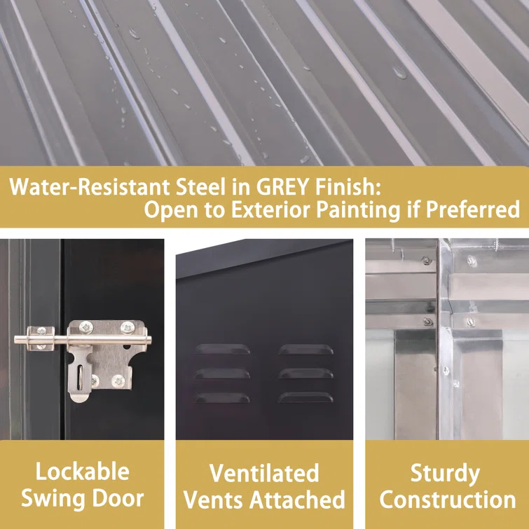 Metal Lean-to Storage Shed Multiple Sizes