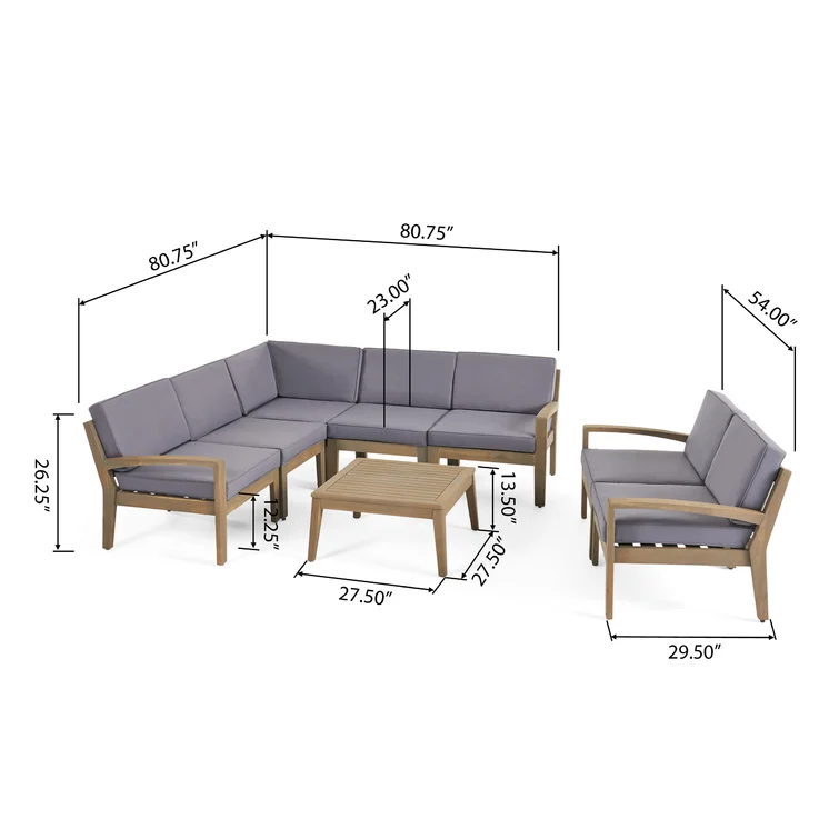 Poe 6 - Person Outdoor Seating Group with Cushions