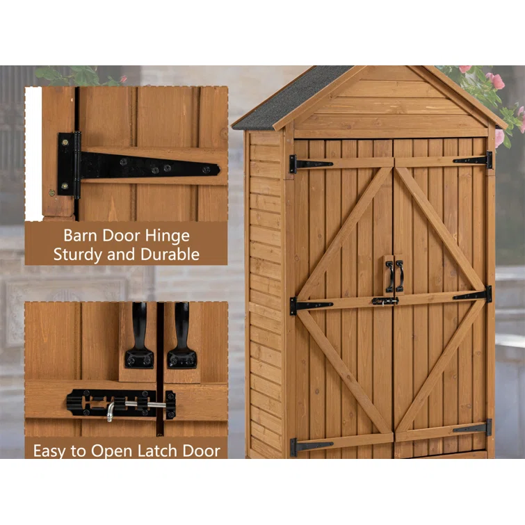 3 ft. W x 2 ft. D Wood Vertical Tool Shed