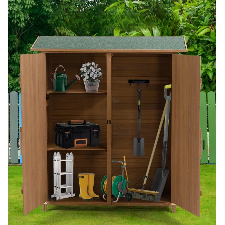 Solid Wood Lean-To Tool Shed