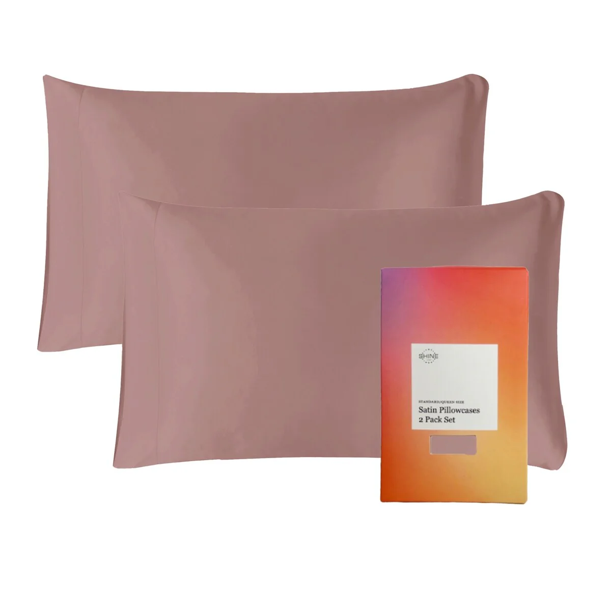 SHINE Sunrise Satin Pillowcase 2-Piece Set for a Fresh Back-to-School Start