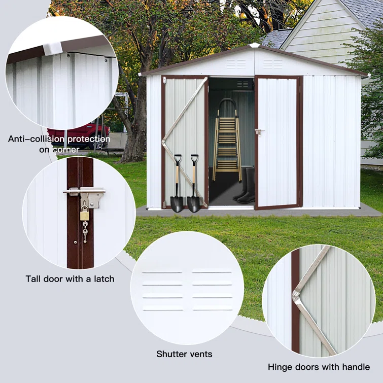 Hader 10 Ft. W X 8 Ft. D Metal Tool Shed