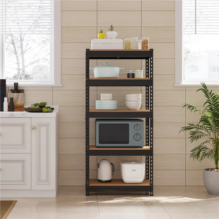 Tevis 60" H x 27.5" W x 12" D 5 Tiers Boltless Adjustable Storage Shelf Goods Rack