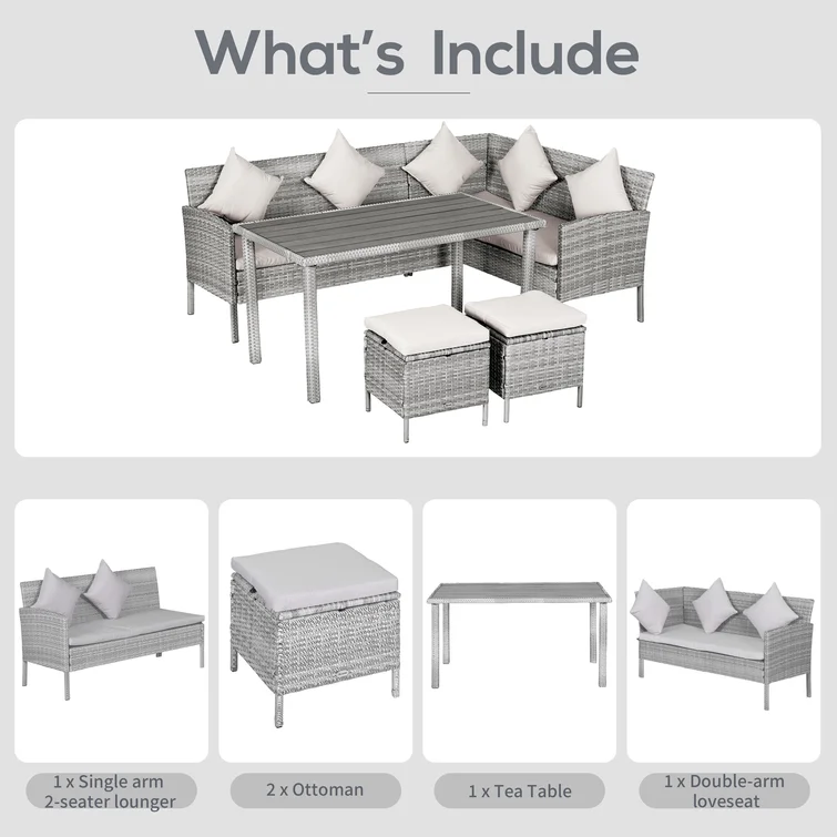 Ade 6 - Person Outdoor Seating Group with Cushions