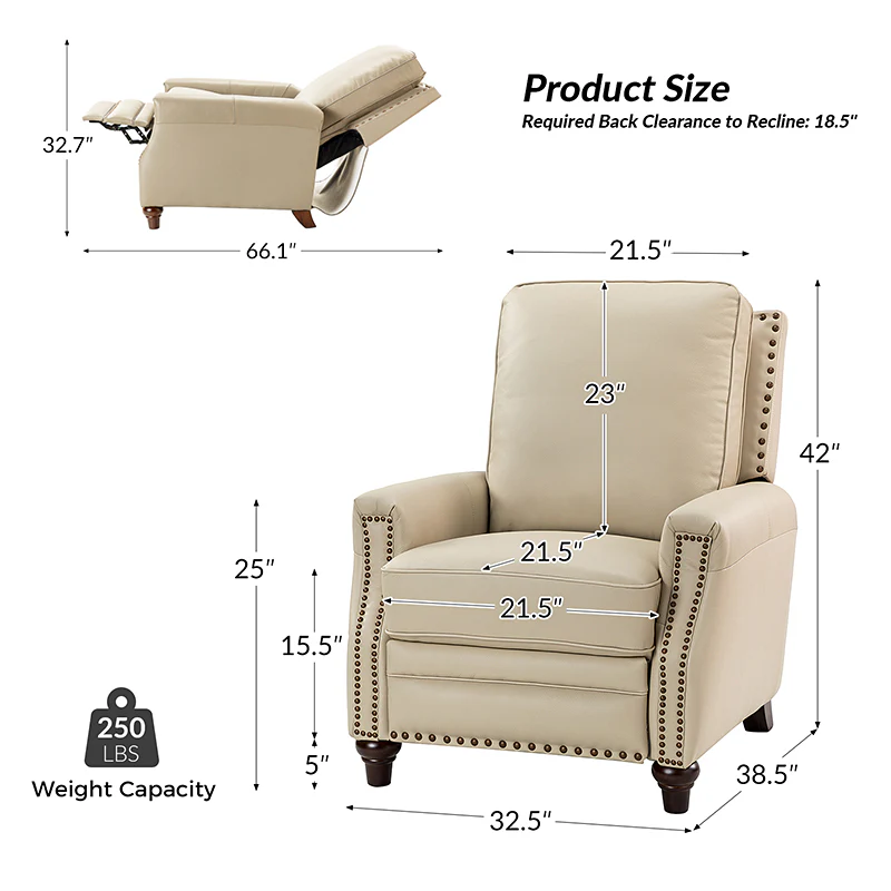 Annabelle Genuine Leather Recliner Chair