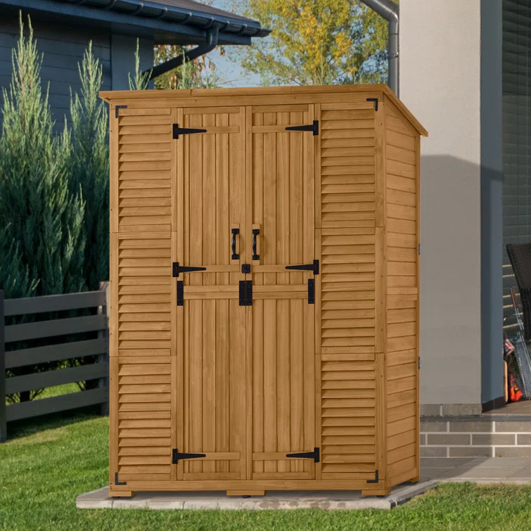 5 ft. W x 2 ft. D Outdoor Storage Shed with Double Lockable Doors and Waterproof Asphalt Roof