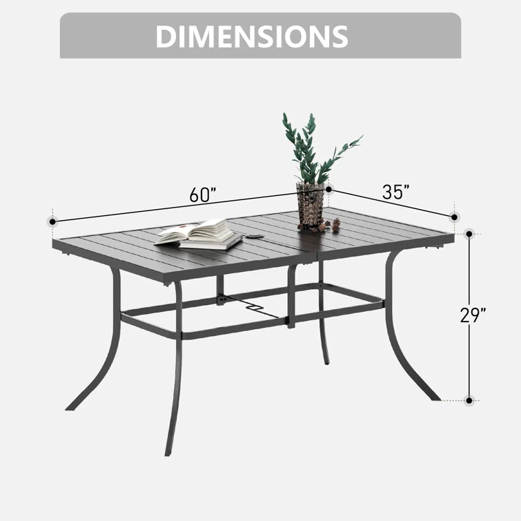 Aivo 6 - Person Rectangular Outdoor Dining Set