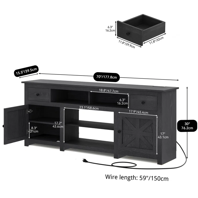 Farmhouse TV Stand for TVs up to 80