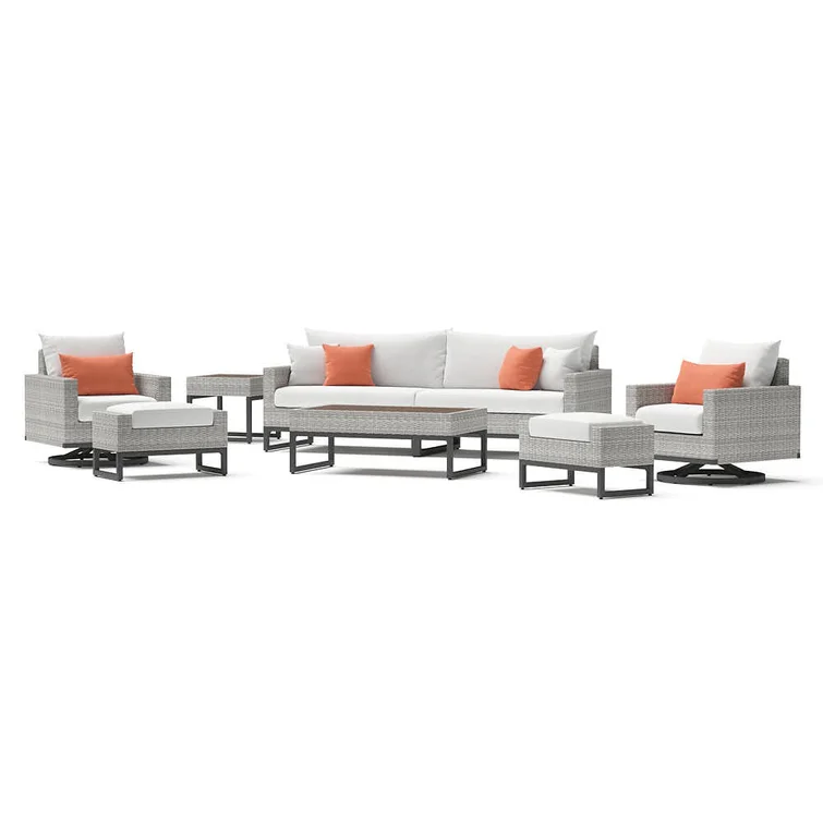 Fionnula 8 - Person Outdoor Seating Group with Sunbrella Cushions