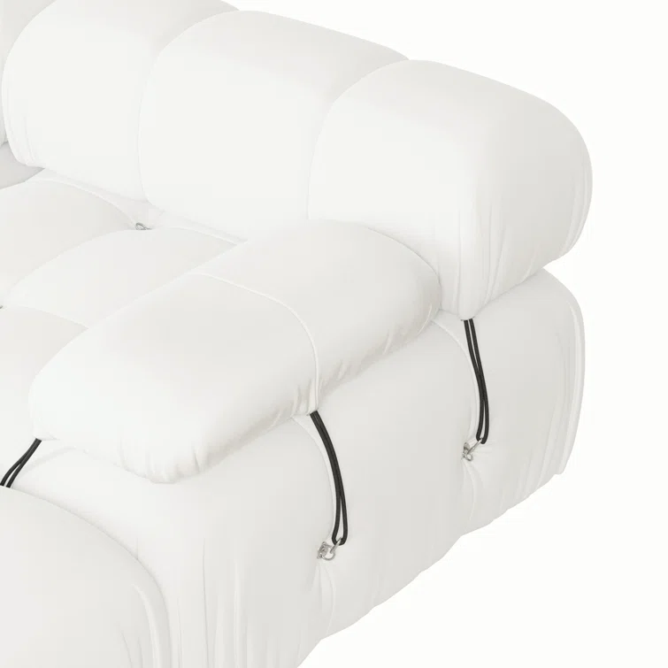 Cylar 138.6'' Wide Velvet Reversible Modular Sofa & Chaise with Ottoman