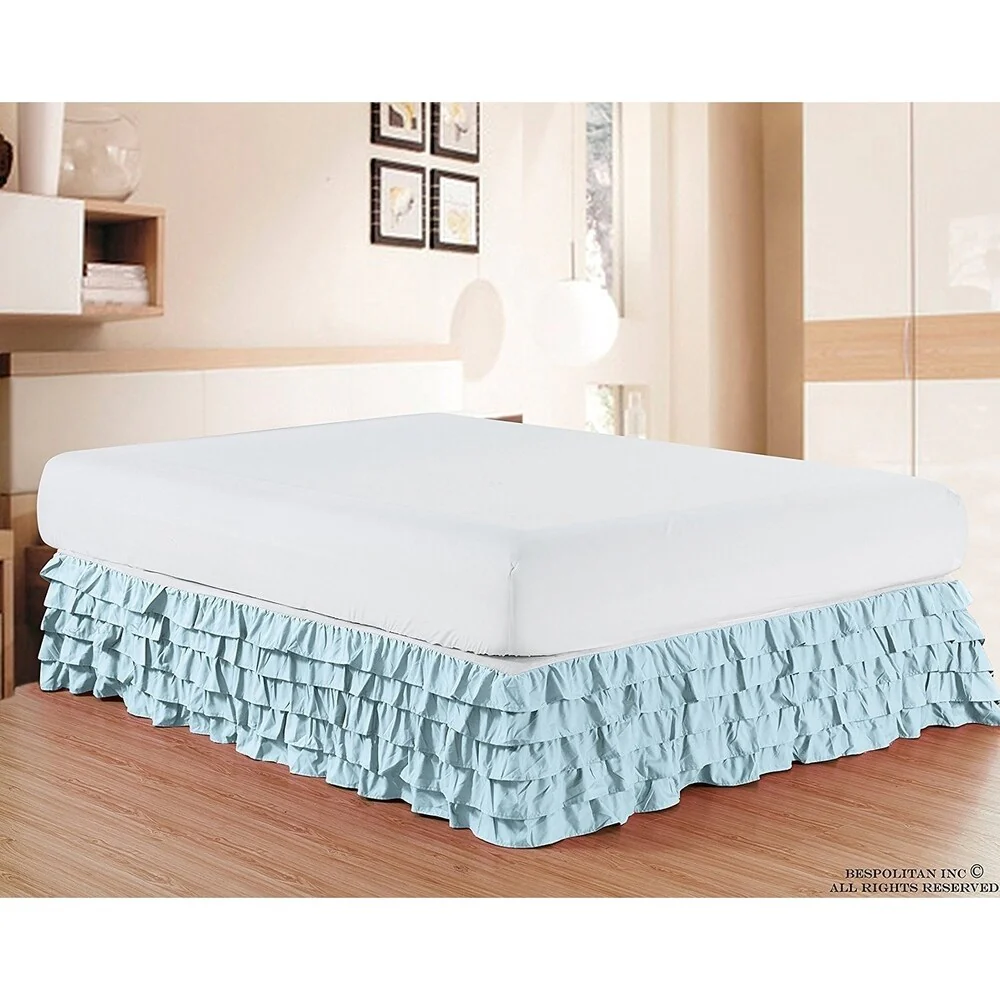 Elegant Comfort Luxurious Premium Quality Wrinkle and Fade Resistant Multi-Ruffle Bed Skirt - 15inch Drop