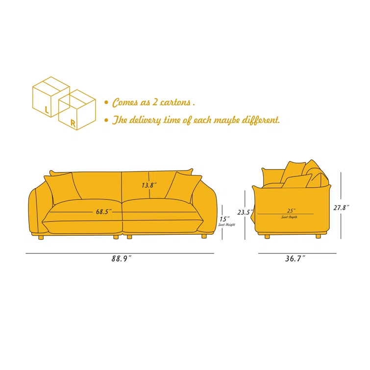 Atis 88.9in Upholstered Sofa