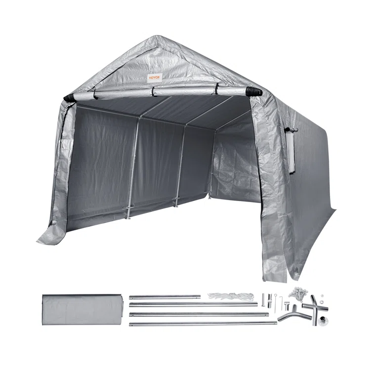 Heavy Duty 10 ft. W x 15 ft. D Polyethylene Portable Garage Shed