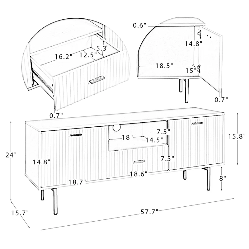 Honorato TV Stand for TVs up to 65