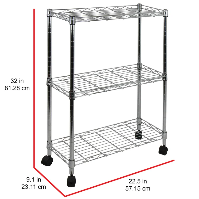 Tadcaster 9.1'' W Metal Height -Adjustable Shelving Unit with Wheels