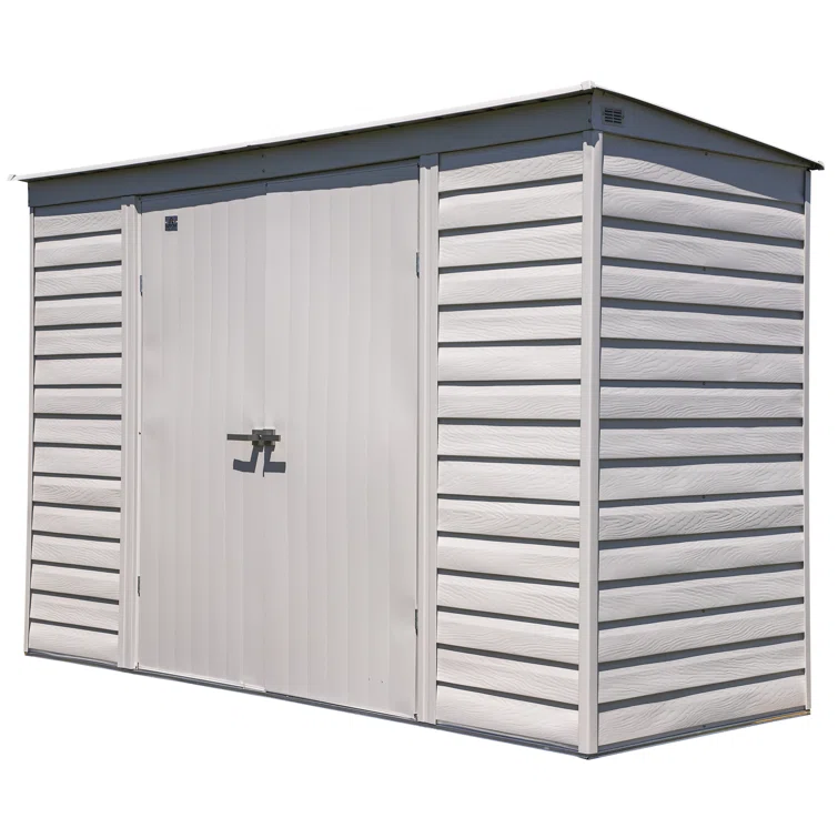 10 ft. W x 4 ft. D Steel Horizontal Storage Shed