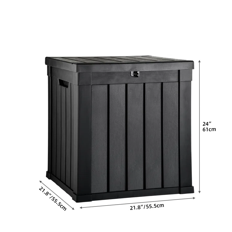 Edrosie Inc 22'' W 51 Gallons Water Resistant Resin Lockable Deck Box