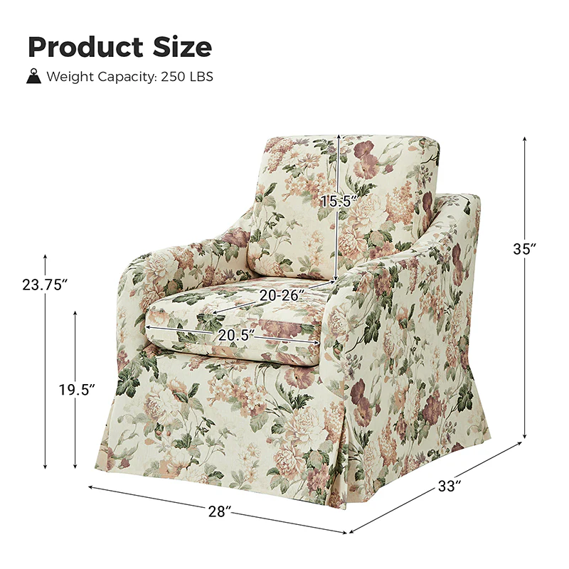 Bertram Claas 360 Degree Swivel Chair With Slipcover